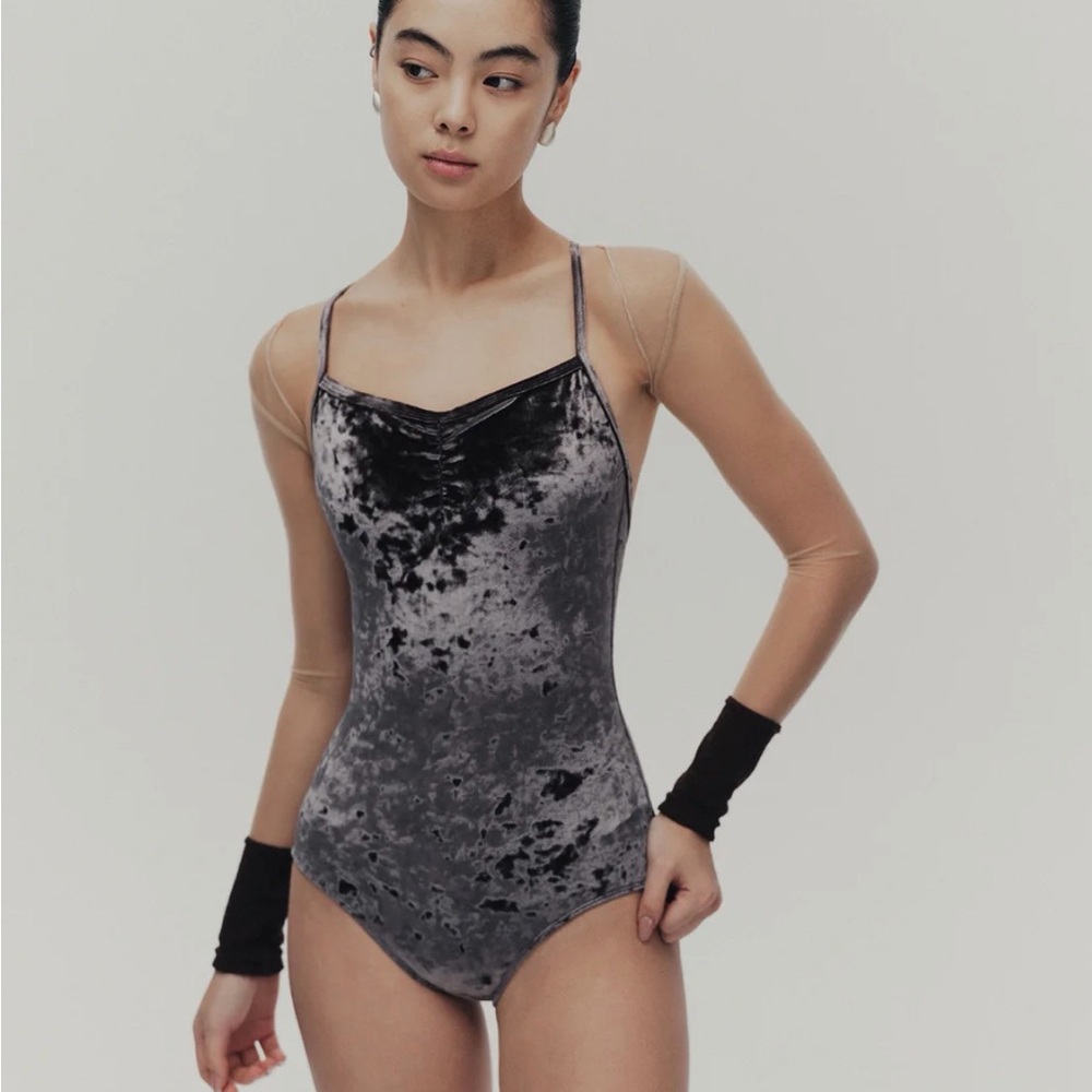 New with tag Typha Strappy Velvet Ballet Dance Leotard Bodysuit S